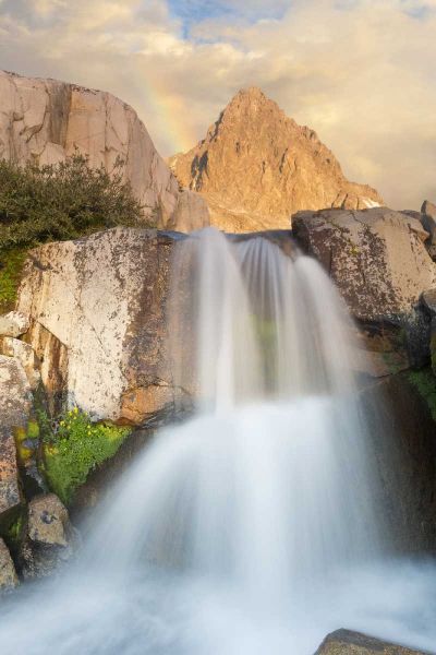 California, Inyo NF Waterfall below Mount Ritter